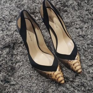 Alexandre Birman Black Suede W/ Snakeskin Sz 38